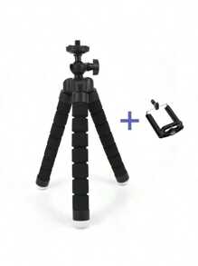 1pc Octopus Mobile Phone Holder, Casual Clip Mobile Phone Tripod, Portable And Flexible Tripod, Outdoor Video Recording Mobile Phone Tripod Black, Suitable For IPhone Android Mobile Phone Compact Digital Camera Sports Camera Black