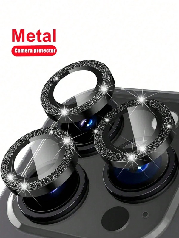 2-3pcs Metal Ring Protector Glass Compatible With IPhone16 15 14 13 11 12 Pro Max Mini Camera Lens Protection Compatible With IPhone 11 14 Pro Max