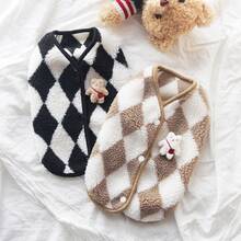 1pc Pet Plaid Fleece Jacket, Warm Sherpa Coat For Dogs & Cats - Multicolor - View 1