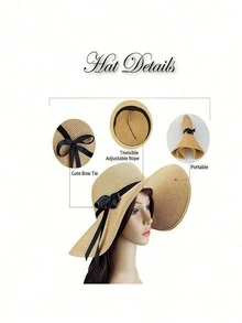 1pc Customized Embroidered Breathable Sun Hat/Visor Hat, Suitable For Outdoor Activities, Fitness, Travel, Bachelorette Party, Bridesmaid Beach Hat, Mother's Day Gift - Multicolor - View 10