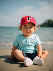 Boné de beisebol ajustável com estampa de letras de A a Z para bebês e meninos, chapéu de sol infantil, unissex para uso casual.