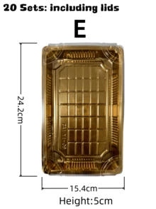 20个金色寿司盒，高端一次性外卖盒，带盖，防雾盖，日式商业包装盒，适合情人节食品包装，心形包装盒 - 多色(含蓋) - 查看 18