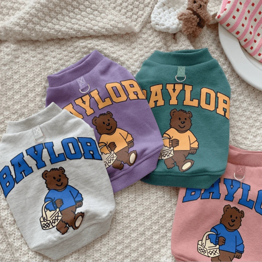 1pc Pet Bear Hoodie Sweatshirt, Cute Bear Design Pet Clothes For Small/Medium Dogs Like Pomeranian, Teddy, French Bulldog, Autumn/Winter - Multicolor - View 1
