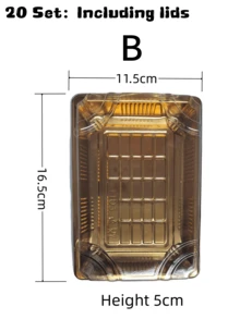 20个金色寿司盒，高端一次性外卖盒，带盖，防雾盖，日式商业包装盒，适合情人节食品包装，心形包装盒 - 多色(含蓋) - 查看 16