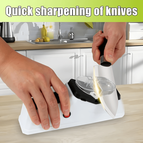 Professional USB Electric Knife Sharpener - Dual-Sided High-Speed Rotary For Home Kitchen, Replaceable Grinding Wheel & Protective Cover, Suitable For Various Knives