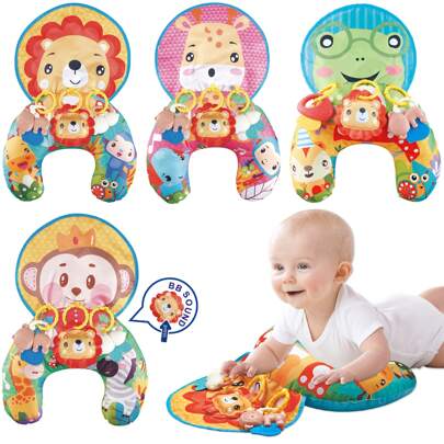 Baby Head Up Träningskudde, U-formad kudde för mage - Träning Baby Kudde, Multifunktion Baby Crawling Mat, Krypmatta - Olika tillbehör ingår, Baby Early Education Toy (tillbehörsstil kan vara slumpmässig)