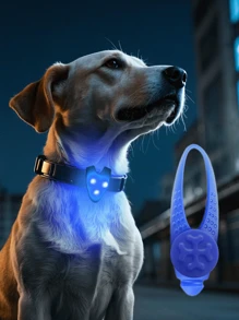 1 件 LED 宠物手电筒吊坠项圈，防水狗项圈灯，适合户外散步，硅胶 LED 狗项圈狗牌灯，适合夜间装饰，含电池