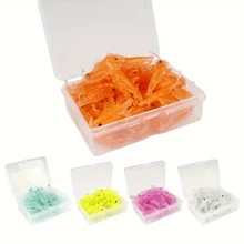 50 个/包逼真的沉没软虾鱼饵，带储物盒，适合淡水和咸水钓鱼，很棒的礼物