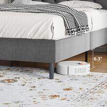 Twin/ Full/ Queen/ King Bed Frame, Upholstered Platform Bed Frame With Headboard, Solid Wood Slats, No Box Spring Needed, Noise-Free, Easy Assembly, White/ Grey/ Dark Grey/ Pink/ Blue - Xám - Xem 3