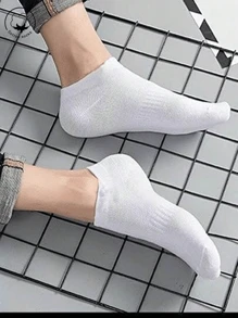 20/10/5/3/1 par de calcetines cortos de algodón para hombre, calcetines invisibles, con diseño antideslizante de doble hilo, blancos, negros, de corte con bucle, suaves y transpirables para el tobillo, adecuados para negocios y ocio, hogar y deportes, estilo universitario, para todas las estaciones, uso diario y uso aleatorio