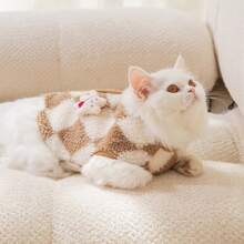 1pc Pet Plaid Fleece Jacket, Warm Sherpa Coat For Dogs & Cats - Multicolor - View 10