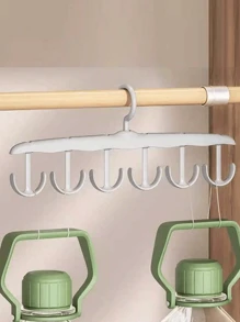 1pc Rotating Multi-Function Clothes Hanger With Multiple Hooks, Suitable For Ties And Scarves, Bedroom Closet Space Organizer, Storage Box, Women's White T-Shirts, Women's Black Pants, Women's Winter Outfits, Dresses, Women's Elegant Apparel