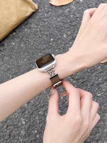 1条真皮表带，兼容38mm/40mm/41mm/42mm/44mm/45mm/46mm/49mm女士智能手表表盘，兼容Series 10/9/8/7/6/5/4/3/2/1 SE Ultra系列。 - 灰褐色 - 查看 4