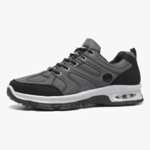 Zapatillas de tenis casuales para exteriores para hombre, a prueba de golpes y pinchazos, cómodas, amortiguadoras y resistentes al desgaste - Gris - Ver 1