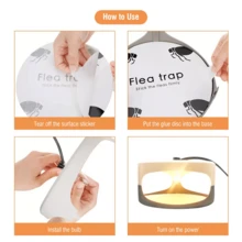 Moth Trap, Pet Household Flying Insect Flea Lamp, Flea Trap, Sticky Trap - White - View 7