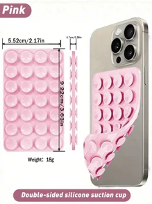 1 poignée adhésive double face en silicone pour téléphone, support à ventouse, poignée mains libres pour selfies et vidéos, support mural, support voiture, pour la maison, le bureau, la salle de bain, la cuisine, facile à nettoyer, sans traces, doux au toucher, accessoire réutilisable