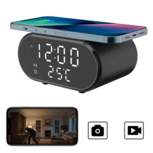 wiwacam 4K UHD Camera, Alarm Clock With Wireless Charging, USB Port - Nanny Video Recorder With Motion Detection, AI Person Detection, And Cloud/SD Loop Recording For Smart Home - 黑色 - 查看 1