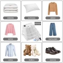 12 Piezas/ 21 pizeas  Bolsas de Almacenamiento de Vacío con Bomba Eléctrica,Bolsas de Compresión que Ahorran Espacio, (2Gran's Extra/3Grande/3Mediano/4violín),Bolsa Compresión al Vacio Ropa Viaje,Reutilizable Almacenamiento Estacional Guardar Cobija Edredone,Almohada - 21 piezas - Ver 7