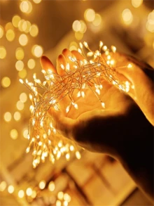 1pc 50/100LED Copper Wire Firecracker String Light, USB Powered Indoor Decorative Light With Remote Control, Suitable For Bedrooms, Flower Garlands, Gardens, Parties, Windows, Weddings, Christmas Trees - Warm Light - View 8