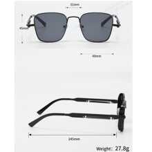 1 Pair Men's Metal Square Decorative Fashion Glasses