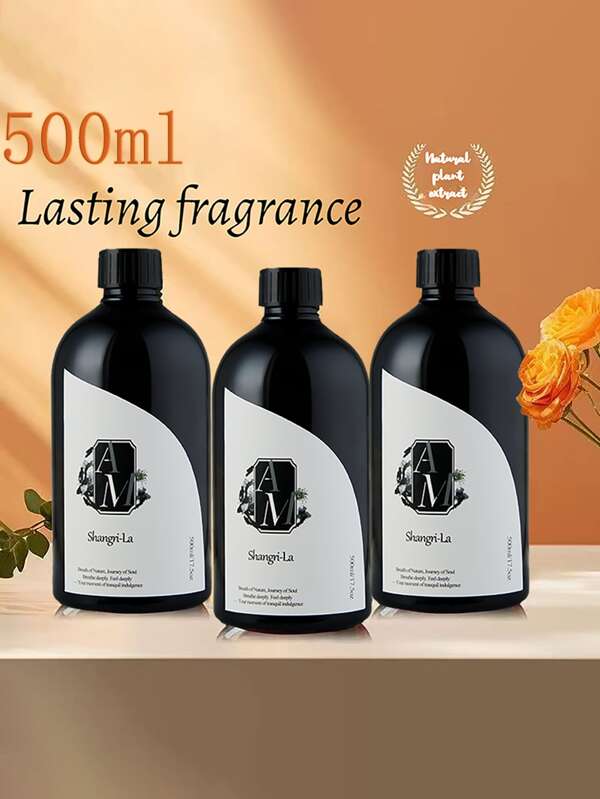 500ml 精油补充装（浓度 20%，比大多数产品高 4%-6%），适用于超声波扩散器、藤条扩散器、无焰扩散器、酒店高端香薰藤条，持久香气 - 适用于家庭卧室、客厅、浴室和各种场合，优雅的房间装饰