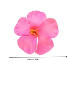 4 件套夏威夷花发夹，适合女士，4 件人造花发夹，芙蓉花和莲花发夹，适合度假、海滩派对、夏季热带花卉发饰，送给女孩的理想礼物