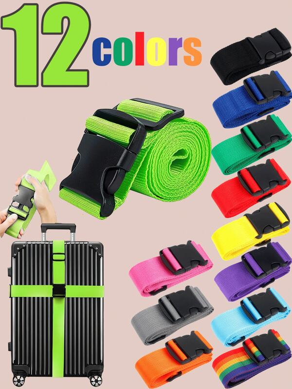2/4pcs Luggage Strap, Travel Baggage Suitcase Binding Strap, Cross Packing Belt Thickened Tiedown Strap For Travel Storage Bag,Makeup Bag,Cosmetic Bag,Vacation Organizer,Large Capacity Makeup Organizer Makeup Case, For Lipstick, Brush, Skincare, Mobile Phone, Coin, Small Items, For Home,Gift,Vacation And Festival Halloween Christmas Multifunctional Use