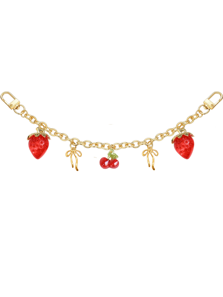 Women's Bag Charm, Bag Chain Charm, Strawberry Bag Decor Accessory
