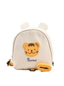 A Custom Bag With A Personalized Name Or Holiday Message. Customize Your Own Backpack, Mini Cartoon Casual Cute Rabbit Tiger Bear Printed Backpack School Bag, You Can Customize Name, Letters, Lucky Numbers, Etc., Very Suitable For School, Dance Class, Travel, Daily Adaptation, Birthday Gifts Friends And Daughters, As Commemorative Gift Meaningful Package, Christmas Gift, New Year Etc. Prints Are Randomly Placed.