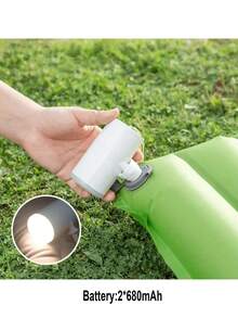 1个便携式无线充气泵，睡垫，游泳圈充气，真空抽气袋，两用户外露营灯，超高亮度，电池寿命11小时，