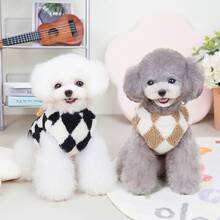 1pc Pet Plaid Fleece Jacket, Warm Sherpa Coat For Dogs & Cats - Multicolor - View 5