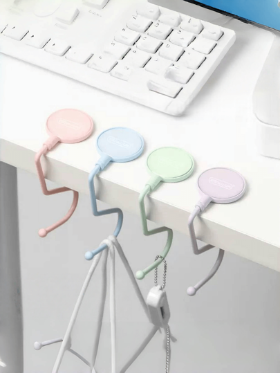 1 gancho antiderrapante para bolsa de mesa de estudante | Antiaderente | Almofada antiderrapante | Suporta carga de 5 kg | Pode pendurar bolsas, roupas e chaveiros