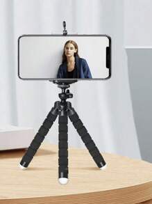 1pc Octopus Mobile Phone Holder, Casual Clip Mobile Phone Tripod, Portable And Flexible Tripod, Outdoor Video Recording Mobile Phone Tripod Black, Suitable For IPhone Android Mobile Phone Compact Digital Camera Sports Camera Black