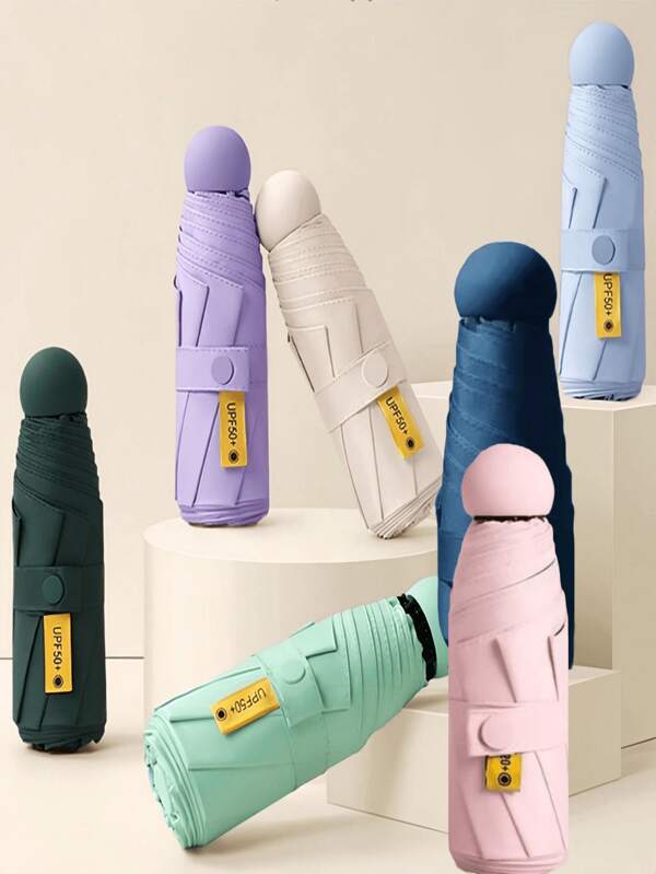 1 Umbrella portátil ultraligera y compacta con diseño de cápsula, protección solar y UV, adecuada para días soleados y lluviosos, Umbrilla de bolsillo mini para hombres y mujeres, apta para la escuela, la oficina, el hogar, los viajes