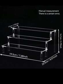 1 件亚克力梯形展示架，3 层梯形展示架，家居收纳展示架珠宝化妆品展示架，多层收纳透明展示架蛋糕架香水架