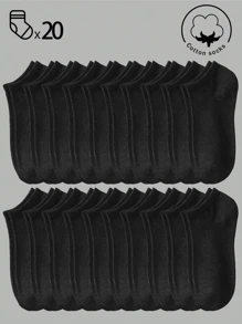 20/10/5/3/1 par de calcetines cortos de algodón para hombre, calcetines invisibles, con diseño antideslizante de doble hilo, blancos, negros, de corte con bucle, suaves y transpirables para el tobillo, adecuados para negocios y ocio, hogar y deportes, estilo universitario, para todas las estaciones, uso diario y uso aleatorio