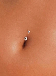 1 Peça Piercing de Umbigo Prateado, Design Pequeno e Simples, Adequado para Uso Diário e em Festas pelas Mulheres