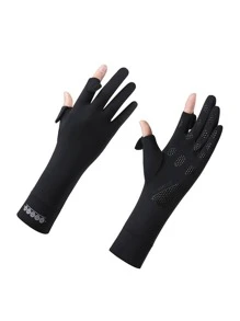 1 Par de Luvas Sem Dedos para Proteção Solar Feminina, Comprimento Médio, Respiráveis e Antideslizantes para Direção, Ciclismo, Uso Externo, Verão