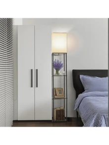 Lámparas De Piso Con Estante 3 Colores Metal Lámpara De Pie - Tipo de Enchufe A USA (110-127V) - Ver 4