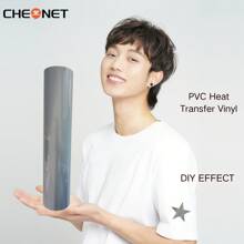 CHEONET - Rollo de vinilo de 12" x 7 pies, vinilo de transferencia térmica para camisetas, tela, almohadas, vinilo para planchar en todas las máquinas cortadoras, vinilo permanente, fácil de cortar y aplicar, parches de bordado y plancha para chaquetas, parches para coser en ropa, mochilas, jeans, camisetas