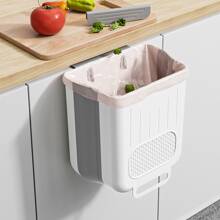 1/2 件家用厨房垃圾桶 - 可折叠壁挂式垃圾桶 - 无需弯腰 - 大尺寸桌面垃圾桶 - 悬挂式 - 易于清洁