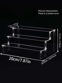 1 件亚克力梯形展示架，3 层梯形展示架，家居收纳展示架珠宝化妆品展示架，多层收纳透明展示架蛋糕架香水架