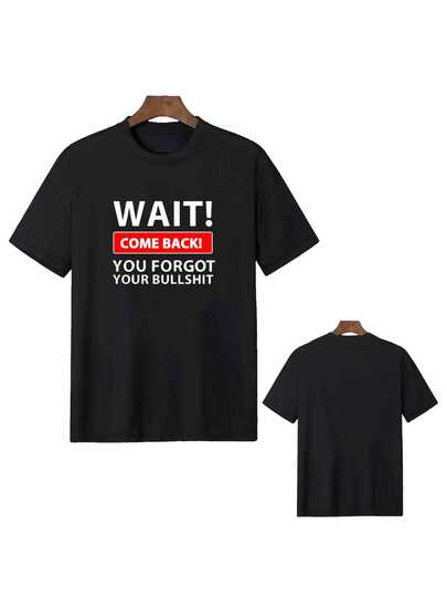 Men Plus Size Funny 'You Forgot' Print T Shirt Tees For Men Casual Short Sleeve Tshirt For Summer Spring Fall Tops As Gifts 220g Big Size L-3XL 4XL 5XL