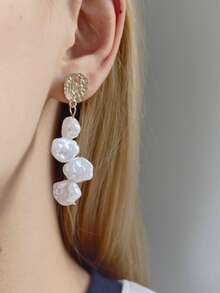 1 对时尚精致巴洛克风格个性化吊坠耳环，适合女性聚会/商务珠宝 - 彩色 - 查看 5