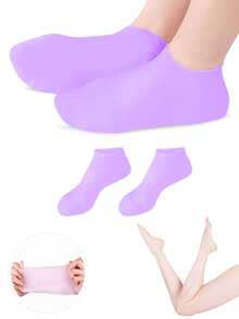 1pair Silicone Gel Moisturizing Socks For Foot Care, Prevent Cracking,Remove Dead Skin,Protective And Elastic Foot Care Socks