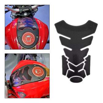 Protector de Tanque para Moto 3D Universal Autoadhesivo 1 Pieza – Antideslizante y Resistente a Rayones – Calcomanía Deportiva para Motocicleta Naked, Touring, Cross y Calle – Protector Adhesivo para Tanque de Gasolina Moto – Pad Antirayones para Depósito de Gasolina – Diseño en Relieve con Textura de Panal – Accesorio de Protección para Moto Contra Cremalleras, Botones, Cinturones y Abrasión – Compatible con Motos Italika, Suzuki, Vento, BMW, KTM, Kawasaki – Pegatina Protectora Impermeable Antidesgaste – Protector Decorativo de PVC para Depósito de Combustible – Funda Protectora Antihuellas y Antirrayas – Compatible con Tanques Redondos y Rectos – Instalación Rápida sin Herramientas – Color Negro con Bordes Fluorescentes o Neutros – Mejora el Agarre en Curvas y Frenadas – Protector Estético Funcional para Tanque de Motocicleta