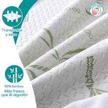 DORM COLCHONES Protector de Cuna Cubre colchón (50x90) Impermeable para Colecho bebé, 100% Bambú Transpirable 18 Certificaciones Internacionales by Colchones Dorm - Verde Oliva - Ver 3