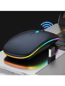 Mouse Sem Fio Recarregável B-Max Preto – Ergonômico, Silencioso, 1600 DPI, USB, 10m Alcance - Preto - Visão 3