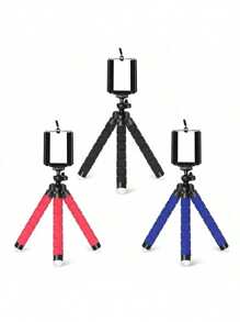 1pc Octopus Mobile Phone Holder, Casual Clip Mobile Phone Tripod, Portable And Flexible Tripod, Outdoor Video Recording Mobile Phone Tripod Black, Suitable For IPhone Android Mobile Phone Compact Digital Camera Sports Camera Black