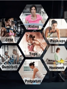 1 件户外骑行跑步健身吸汗带腰部训练带，锻炼腰部支撑带，跨境热销女士扣式健身吸汗带 - 銀色 - 查看 6